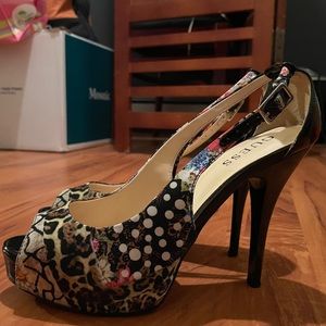 Guess by Marciano “Hondo” peep toe stilletto pumps
